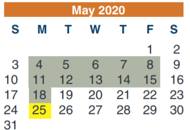 District School Academic Calendar for Joan Link Elementary for May 2020