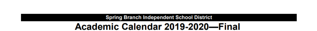 District School Academic Calendar for Bendwood School