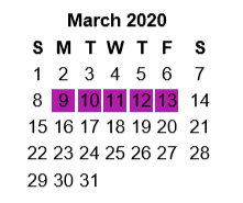District School Academic Calendar for Moore Mst Magnet School for March 2020