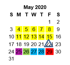 District School Academic Calendar for Jim Plyler Instructional Complex for May 2020