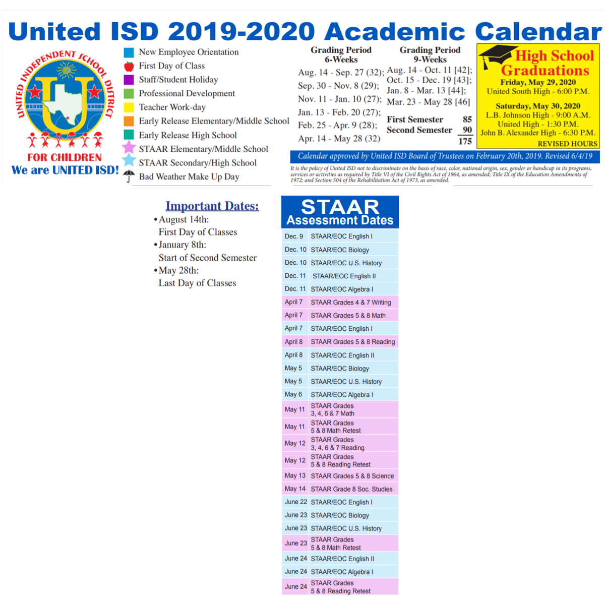 District School Academic Calendar Key for Clark Middle