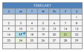 District School Academic Calendar for Waco High School for February 2020