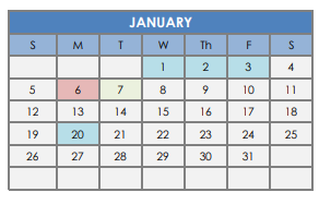 District School Academic Calendar for Alta Vista Montessori Magnet for January 2020