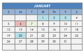 District School Academic Calendar for Brazos Middle School for January 2020