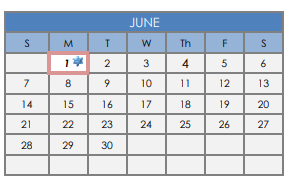 District School Academic Calendar for Sul Ross Elementary School for June 2020