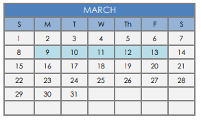 District School Academic Calendar for Hillcrest Professional Devel for March 2020