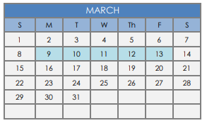 District School Academic Calendar for University High School for March 2020