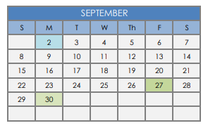 District School Academic Calendar for Lake Waco Montessori Magnet for September 2019