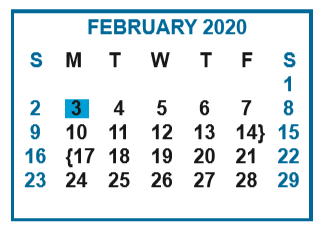 District School Academic Calendar for Mary Hoge Middle School for February 2020
