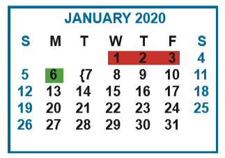 District School Academic Calendar for Ybarra Elementary for January 2020