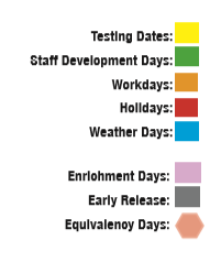 District School Academic Calendar Legend for Central Middle School