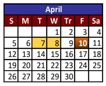 District School Academic Calendar for Cesar Chavez Academy for April 2020