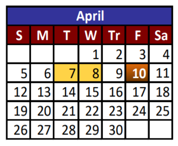 District School Academic Calendar for Riverside Middle School for April 2020