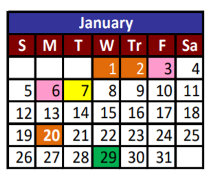 District School Academic Calendar for Cedar Grove Elementary for January 2020
