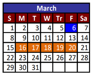 District School Academic Calendar for Cesar Chavez Academy Jjaep for March 2020