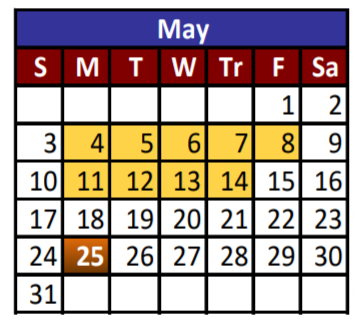 District School Academic Calendar for Cesar Chavez Academy for May 2020