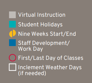 District School Academic Calendar Legend for Spence Elementary School