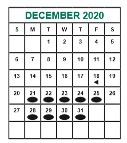 District School Academic Calendar for Boone Elementary for December 2020