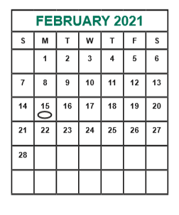 District School Academic Calendar for Heflin Elementary School for February 2021