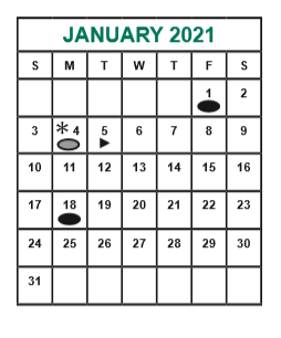 District School Academic Calendar for Miller Intermediate for January 2021