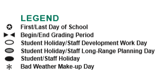 District School Academic Calendar Legend for Landis Elementary School