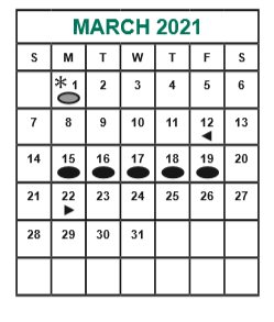 District School Academic Calendar for Youens Elementary School for March 2021