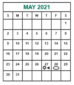 District School Academic Calendar for Miller Intermediate for May 2021