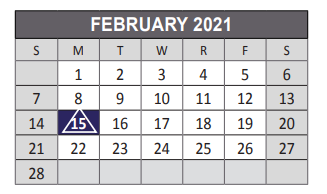 District School Academic Calendar for Reed Elementary School for February 2021
