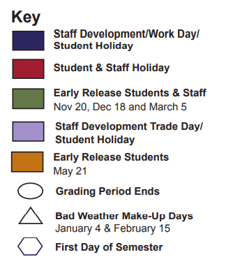 District School Academic Calendar Legend for Bolin Elementary School