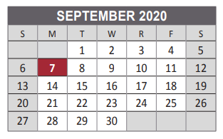 District School Academic Calendar for Allen High School for September 2020