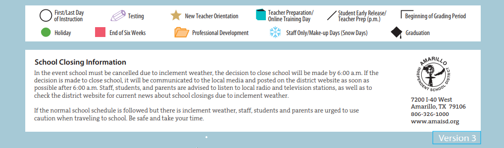 District School Academic Calendar Key for Lawndale Elementary