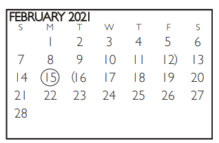 District School Academic Calendar for Johns Elementary School for February 2021