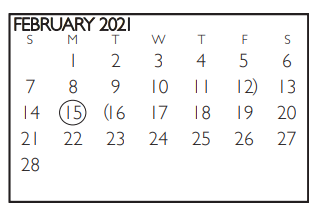 District School Academic Calendar for Bailey Junior High for February 2021