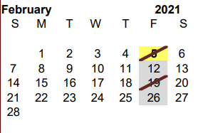 District School Academic Calendar for Bel Air El for February 2021