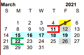 District School Academic Calendar for Athens High School for March 2021