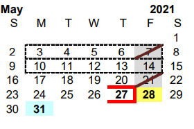 District School Academic Calendar for South Athens El for May 2021