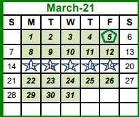 District School Academic Calendar for Liberty Elementary for March 2021