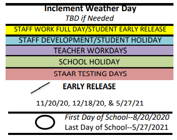 District School Academic Calendar Legend for Tenie Holmes El