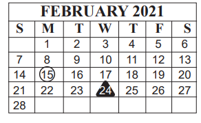 District School Academic Calendar for Martin Elementary for February 2021