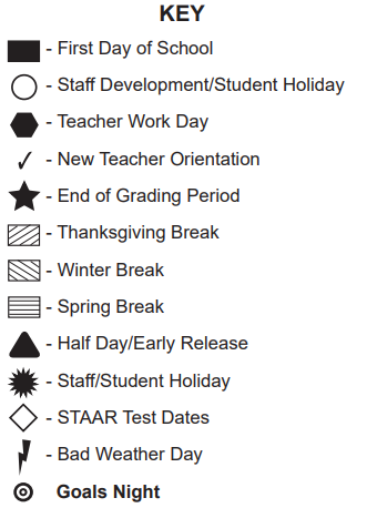 District School Academic Calendar Legend for M J Frank Planetarium