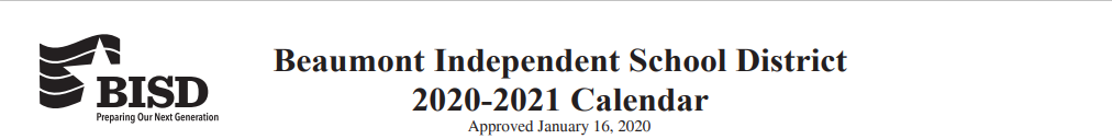 District School Academic Calendar for Bingman Head Start