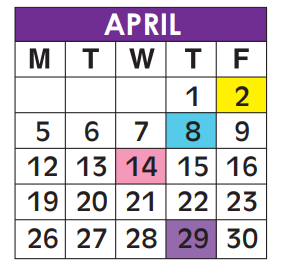 District School Academic Calendar for Riverwood South Youth for April 2021