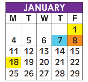 District School Academic Calendar for Cypress Run Alternative/ese for January 2021