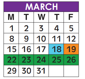 District School Academic Calendar for Ann Storck Center, INC. for March 2021