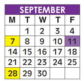 District School Academic Calendar for Chancellor CHARTER./N. Lauderdale for September 2020