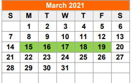 District School Academic Calendar for Alter Ed Ctr for March 2021