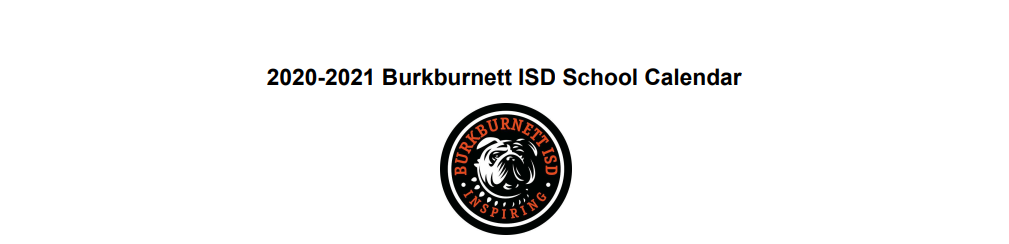 District School Academic Calendar for Burkburnett H S