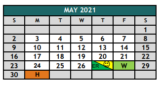 District School Academic Calendar for Crossroads High School for May 2021