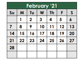 District School Academic Calendar for Gamewell Elementary for February 2021