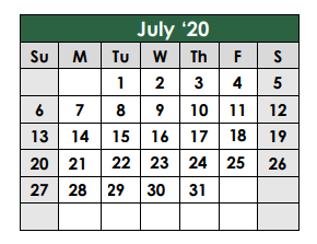 District School Academic Calendar for Granite Falls Middle for July 2020